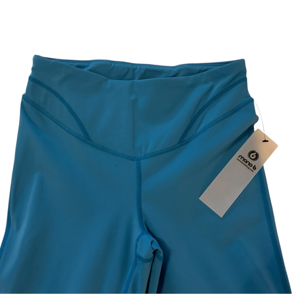 New MONO B Women’s Contour Seam Flared Leggings Color Blue Jay Size Small NWT - Picture 4 of 11